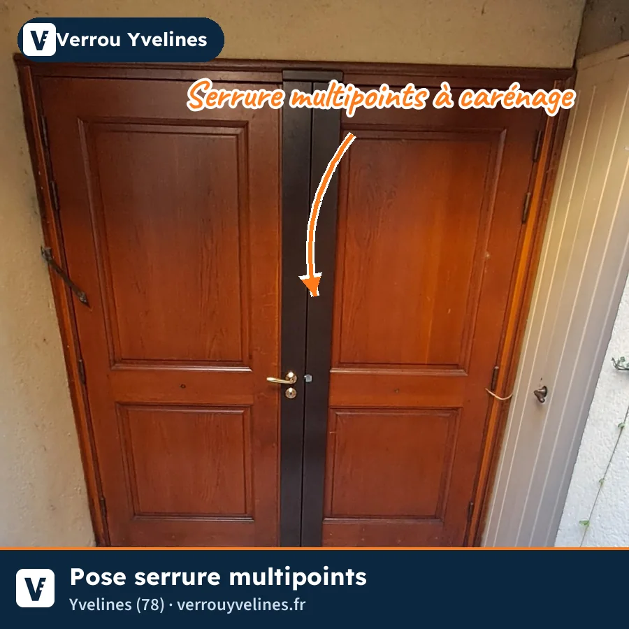 Serrure multipoints à carénage sur double porte – Yvelines (78)