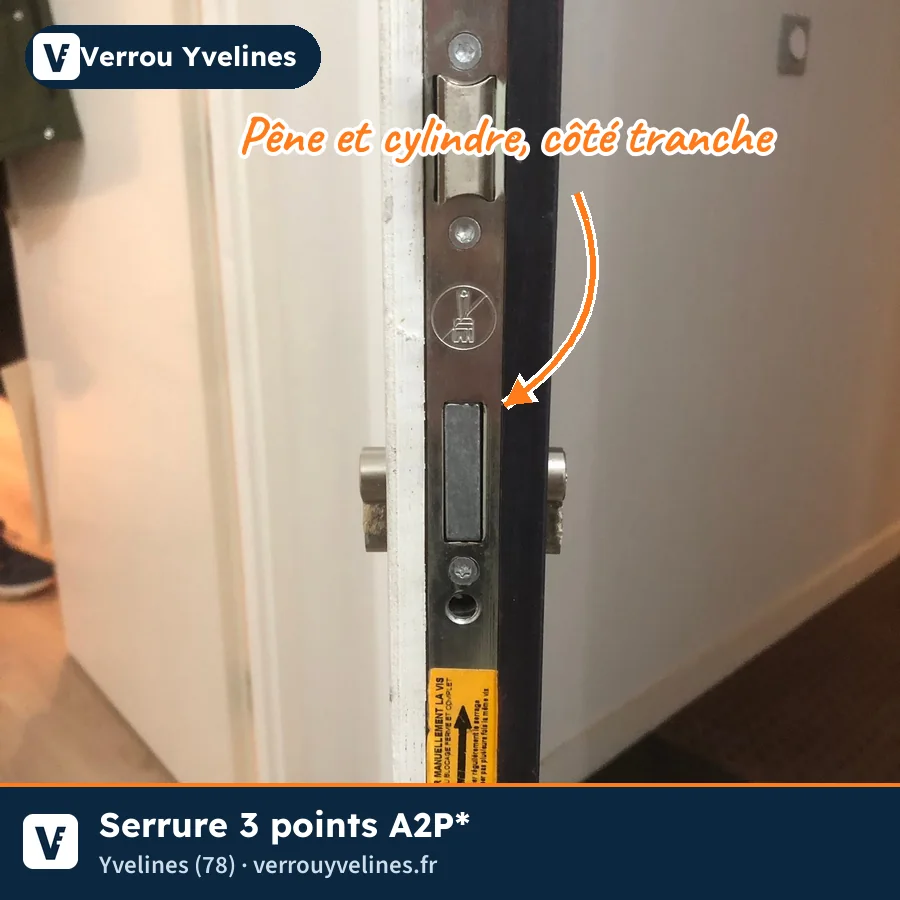 Serrure 3 points A2P*, côté tranche – Yvelines (78)